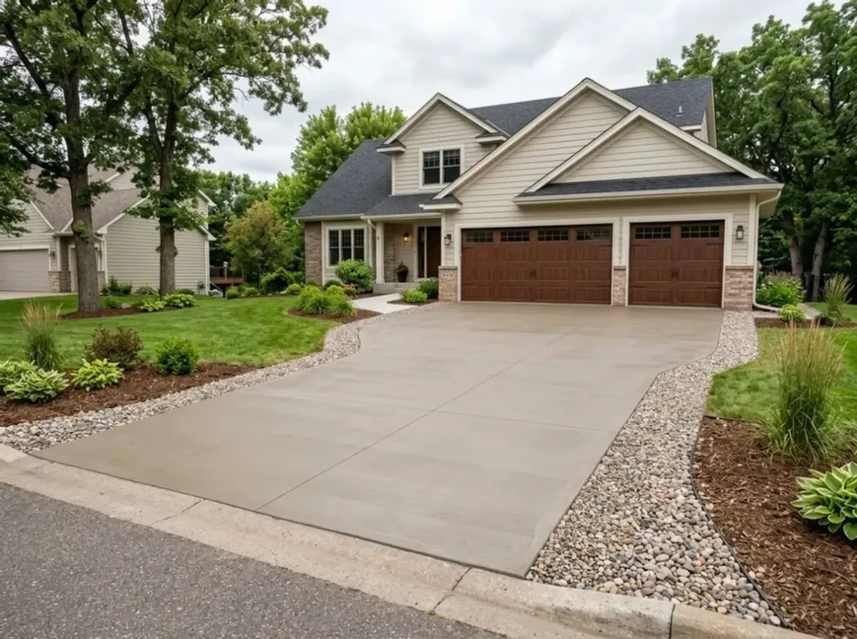 Decorative concrete driveway