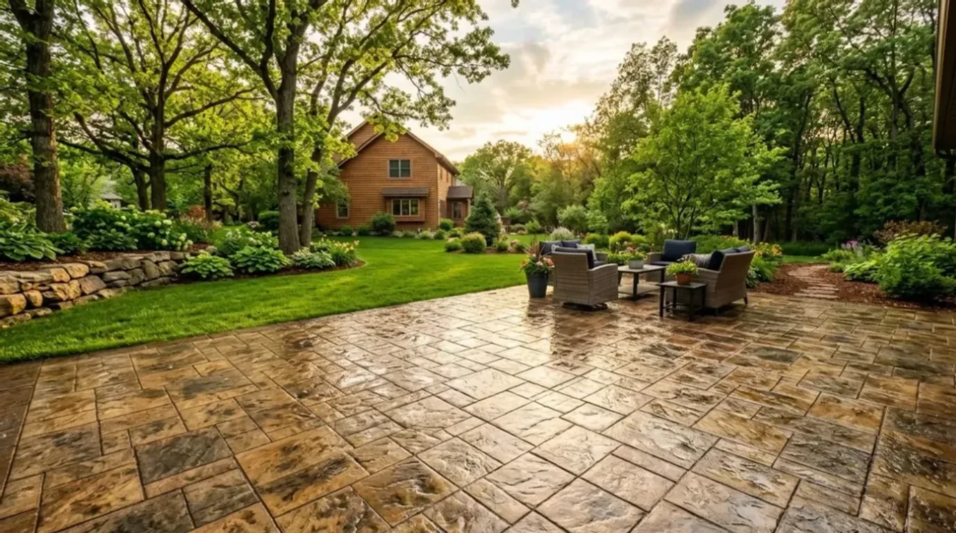 Stamped concrete patio by Jensen Decorative Concrete in the Twin Cities Metro