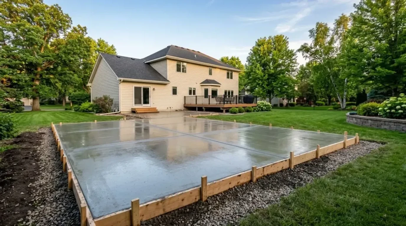 Concrete flatwork installation in Chanhassen, MN
