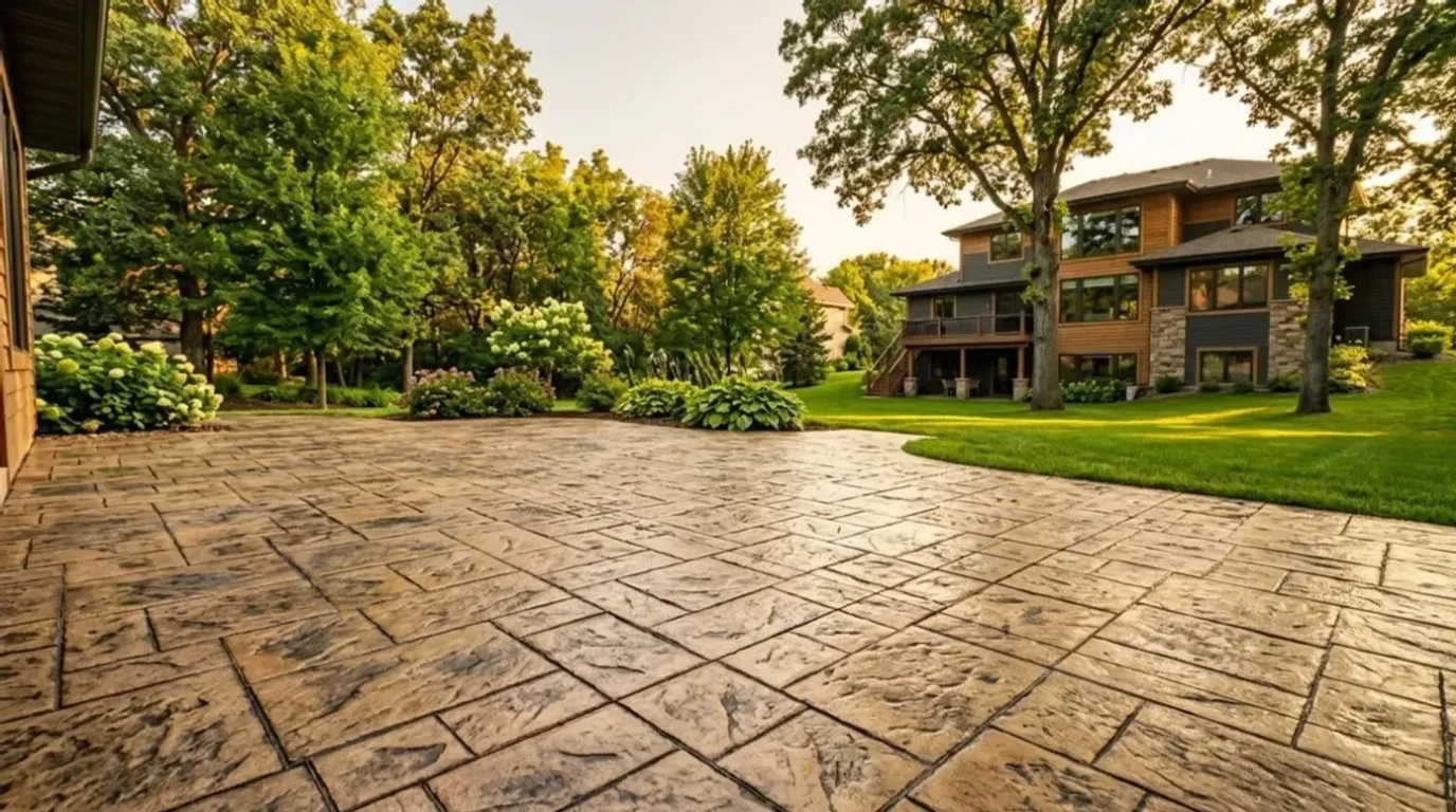 Stamped concrete installation in Cologne, MN by Jensen Decorative Concrete